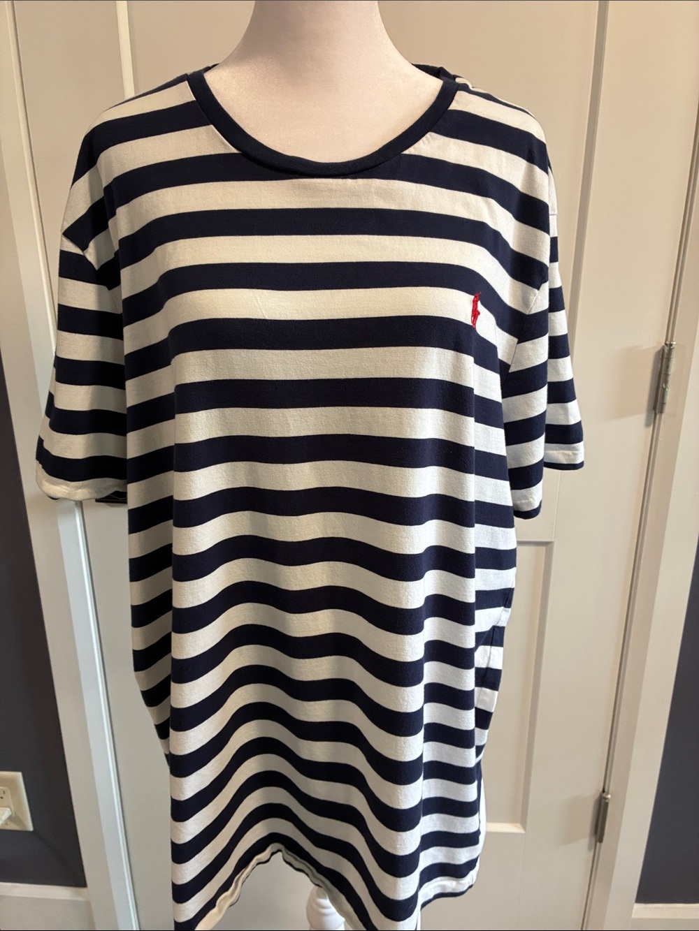 Polo Ralph Lauren Crewneck Shirt - Navy and White -XXL